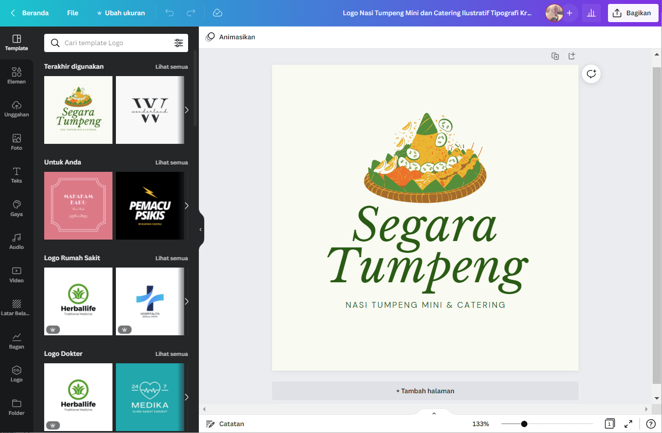 Membuat Logo Makanan Online