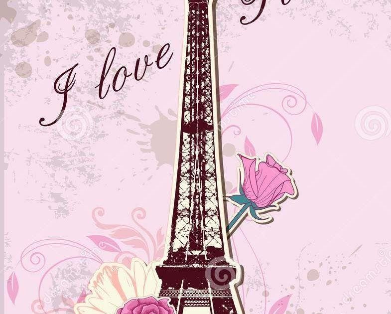 Menara Eiffel Animasi Pink