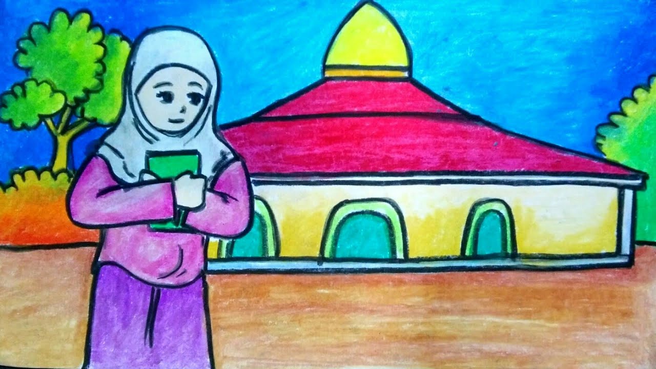 Menggambar Masjid Dan Orang