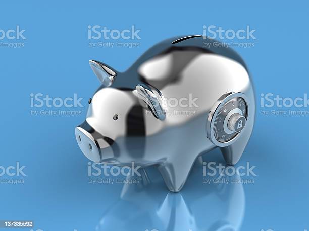 Metal Piggy Bank With Lock