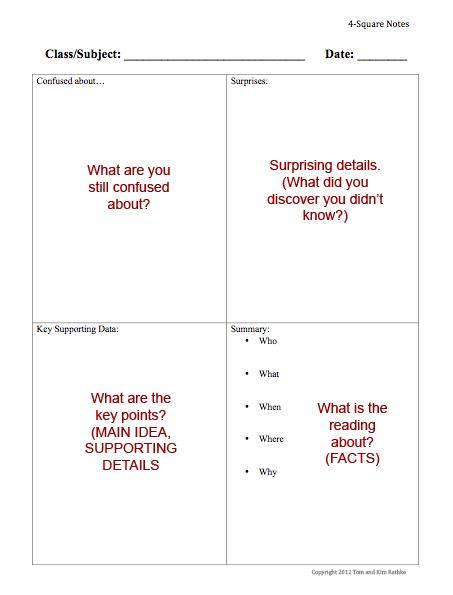 Microsoft Word Notes Template