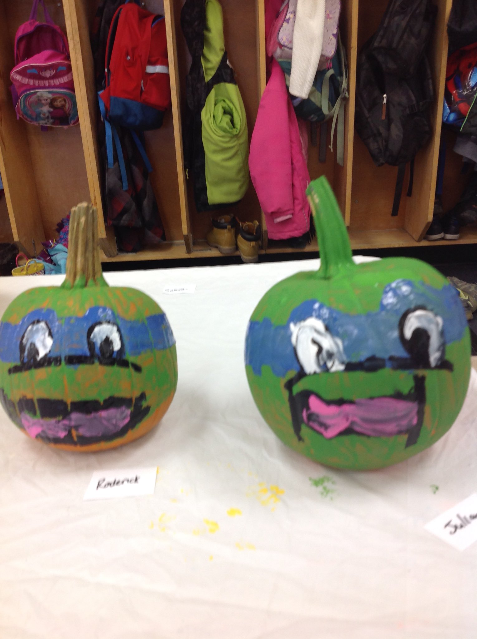 Painted Ninja Turtle Pumpkins