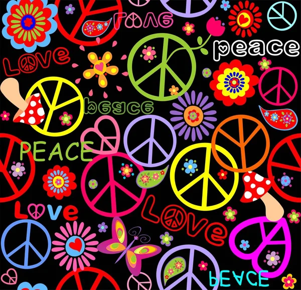 Peace Sign Graffiti Flowers And Dove T Shirt