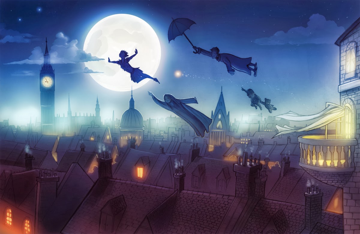 Peter Pan Flying Silhouette Moon
