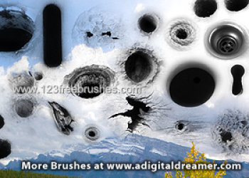 Photoshop Bullet Hole Brush