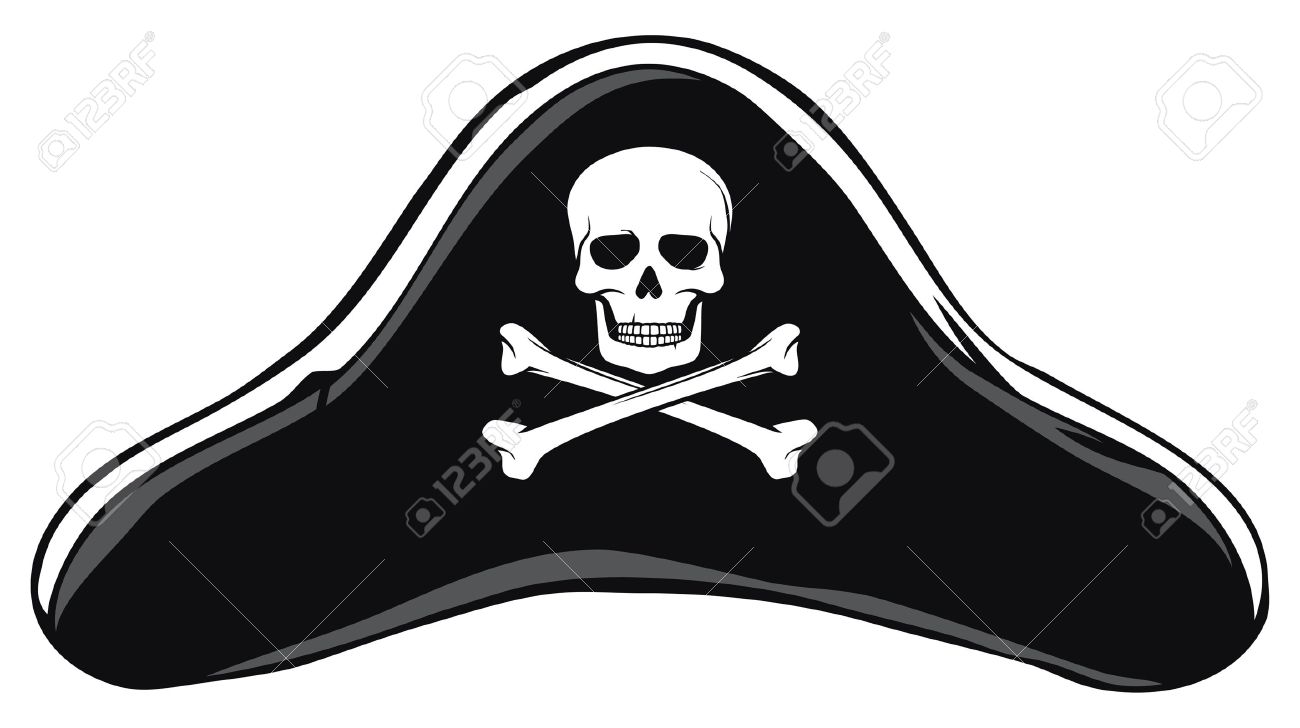 Pirate Hat Clipart Black And White