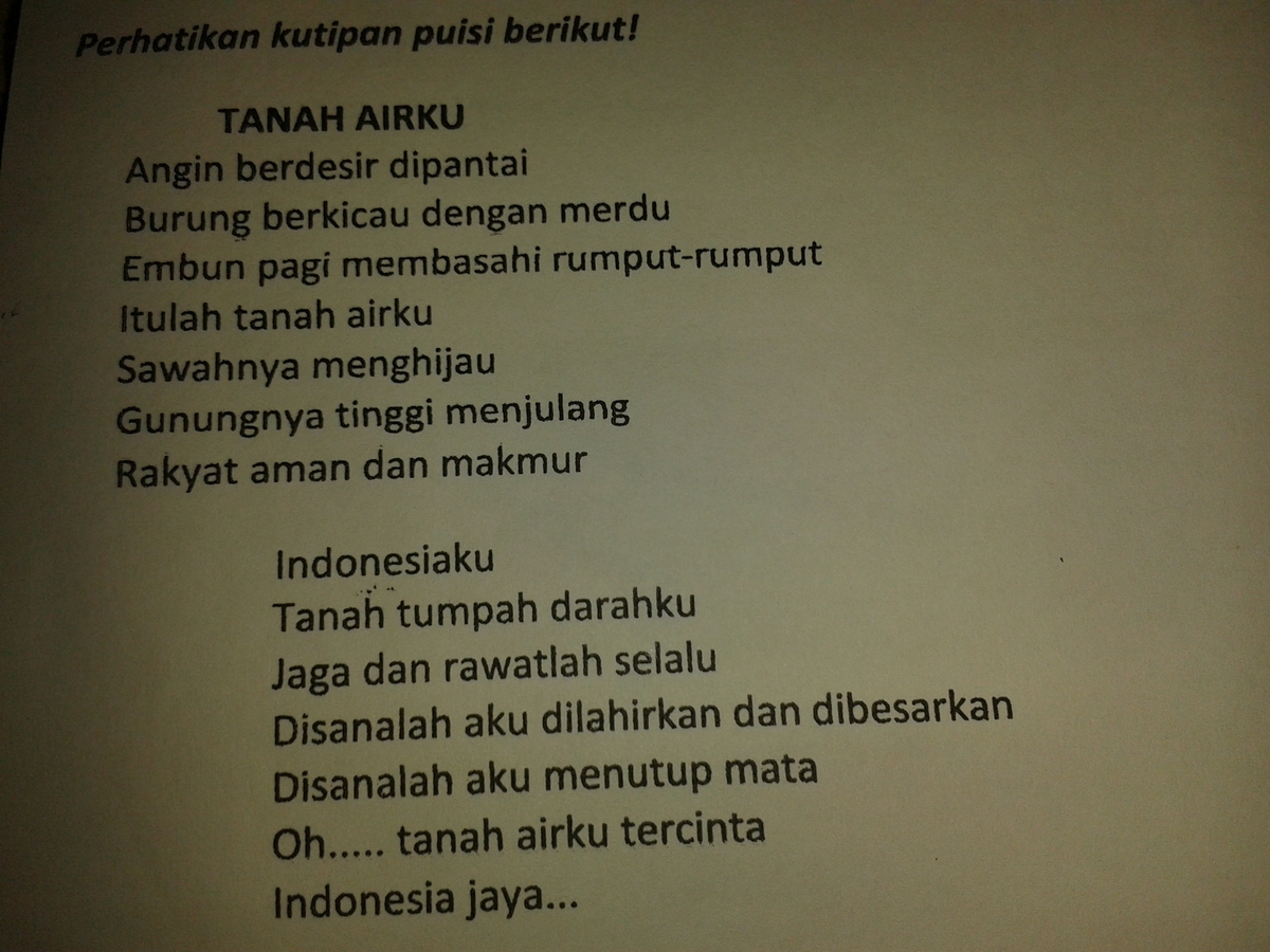 Puisi Indonesia Tanah Airku