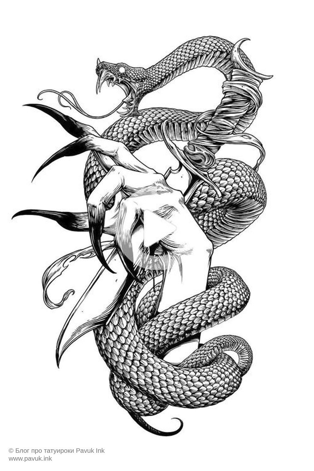 Schlangen Tattoo Hand