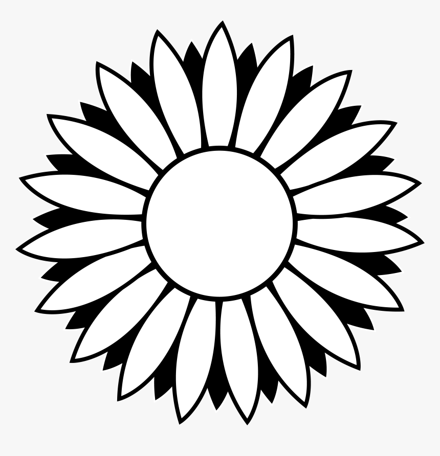 Silhouette Sunflower Clipart Black And White