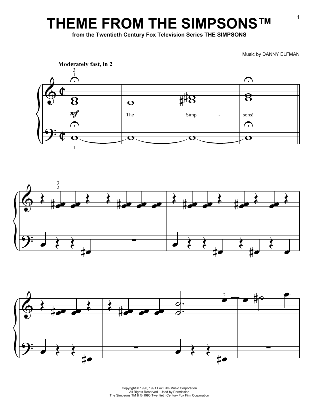 Simpsons Trumpet Sheet Music