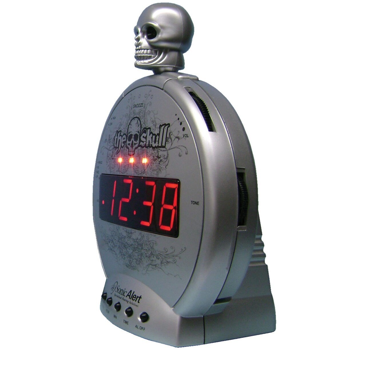 Sonic Alert Skull Alarm Clock