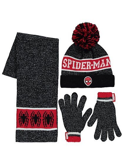 Spiderman Hat Gloves And Scarf Set