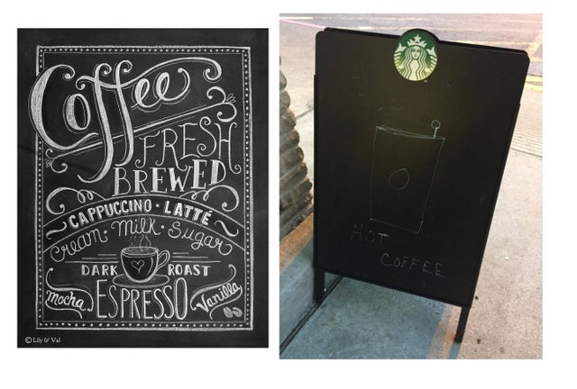Starbucks Chalk Signs