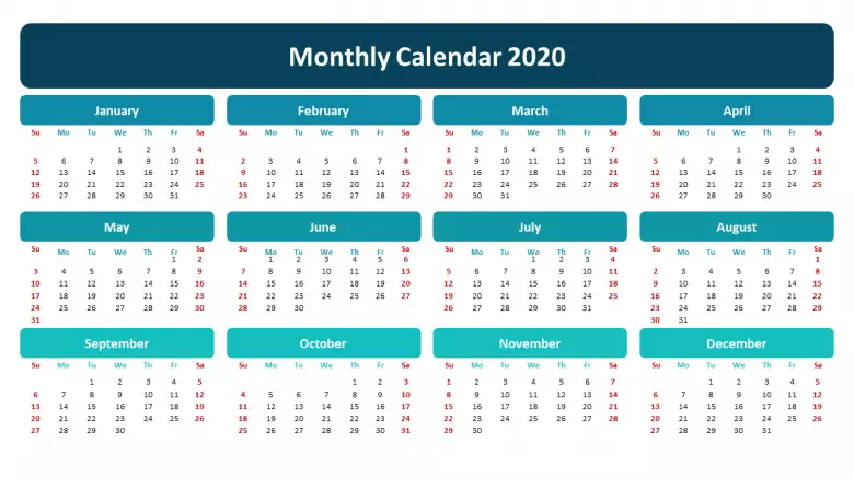 Template Monthly Planner 2020