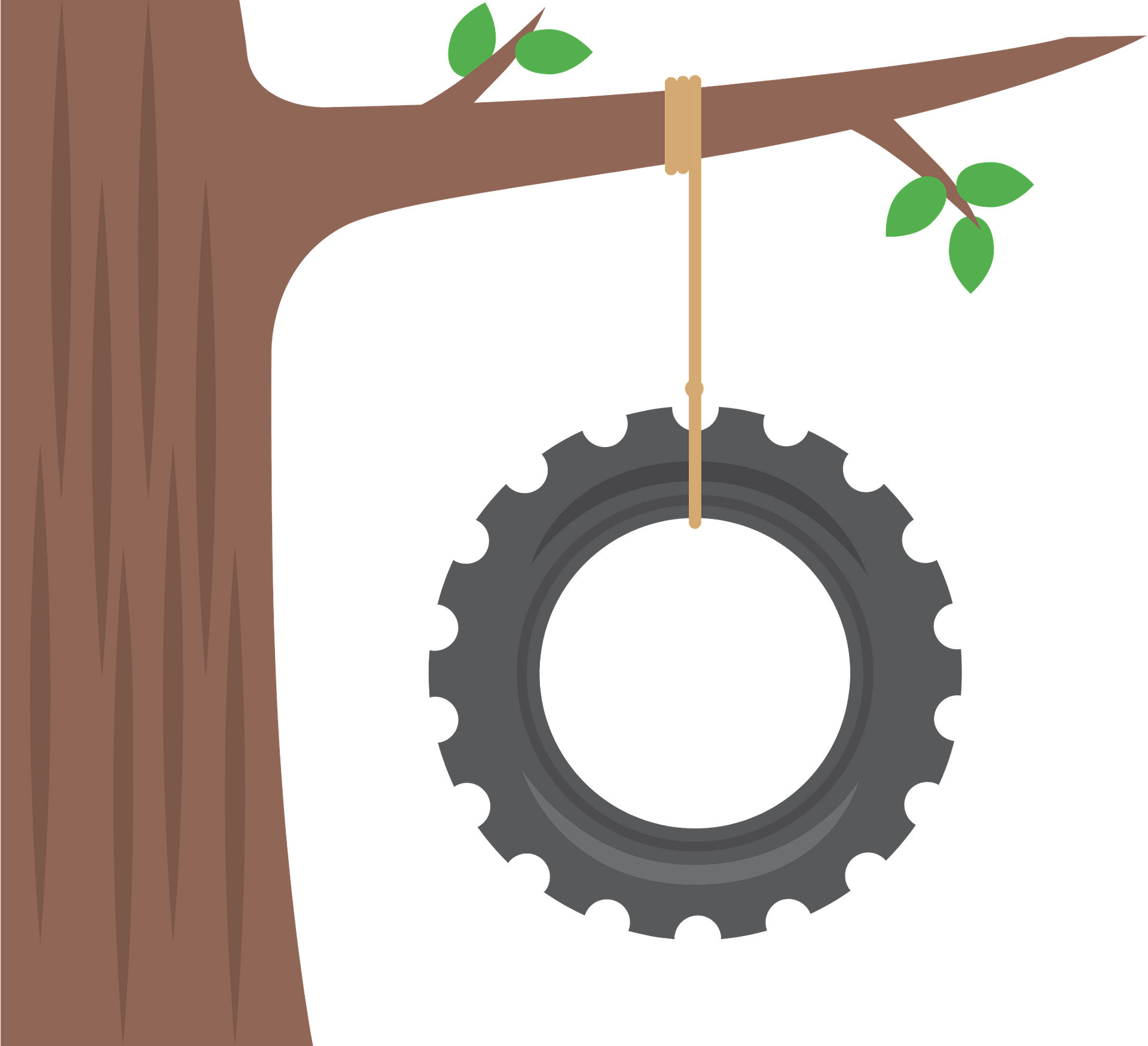 Tree With Tire Swing Clipart