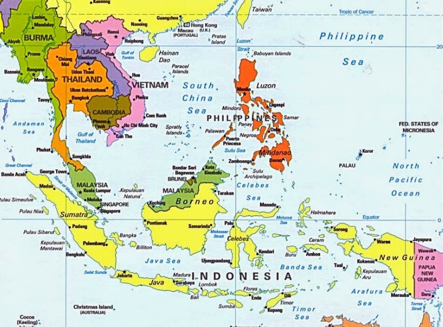 Warna Peta Asia Tenggara
